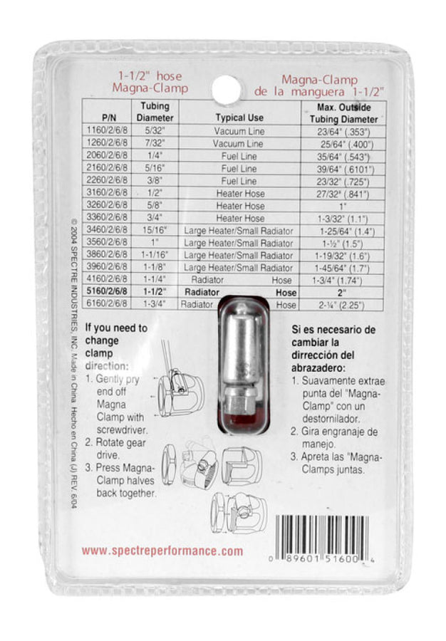 Spectre Magna-Clamp Hose Clamp 1-1/2in. - Red/Blue Spectre Magna-Clamp Hose Clamp 1-1/2in. - Red/Blue