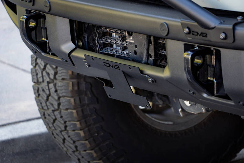 DV8 Offroad 21-22 Ford Bronco Factory Front Bumper Licence Relocation Bracket - Front DV8 Offroad 21-22 Ford Bronco Factory Front Bumper Licence Relocation Bracket - Front