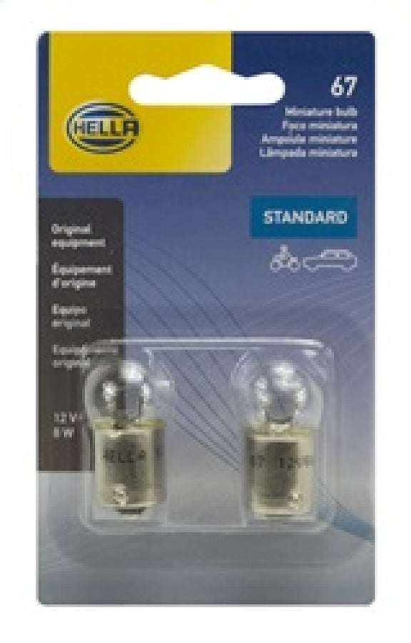 Hella Bulb 67 12V 8W 4Cp Ba15S G6 (2) Hella Bulb 67 12V 8W 4Cp Ba15S G6 (2)