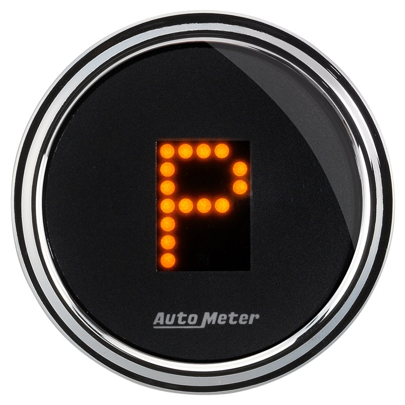 Autometer Designer 2-1/16in Chrome Domed Lens Black Dial PRNDL Gauge Autometer Designer 2-1/16in Chrome Domed Lens Black Dial PRNDL Gauge