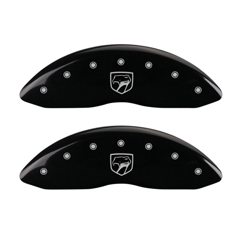 MGP 4 Caliper Covers Engraved Front Gen 2/Viper Engraved Rear Gen 2/Snake Black finish silver ch MGP 4 Caliper Covers Engraved Front Gen 2/Viper Engraved Rear Gen 2/Snake Black finish silver ch
