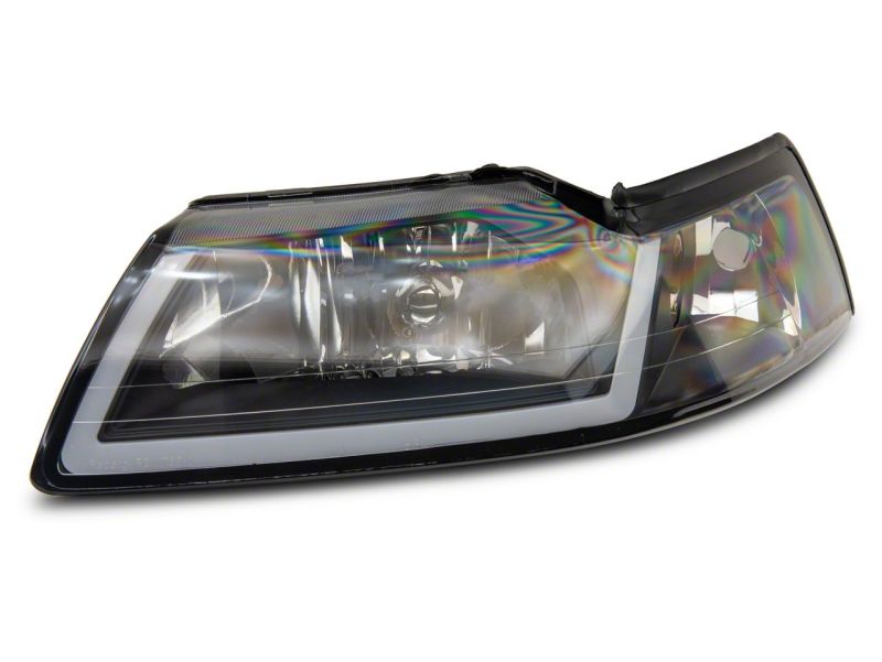 Raxiom 99-04 Ford Mustang Axial Series Headlights w/ Sequential LED Bar- Blk Housing (Clear Lens) Raxiom 99-04 Ford Mustang Axial Series Headlights w/ Sequential LED Bar- Blk Housing (Clear Lens)
