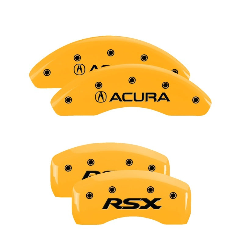 MGP 4 Caliper Covers Engraved Front Acura Rear RSX Yellow Finish Black Char 2003 Acura RSX MGP 4 Caliper Covers Engraved Front Acura Rear RSX Yellow Finish Black Char 2003 Acura RSX