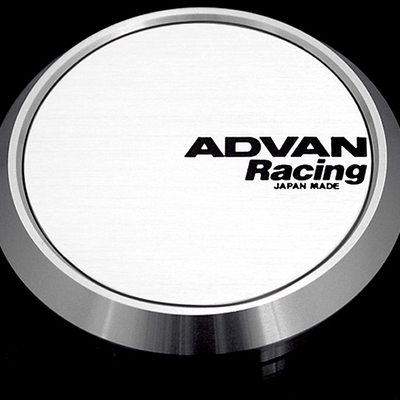 Advan 63mm Flat Centercap - White/Silver Alumite