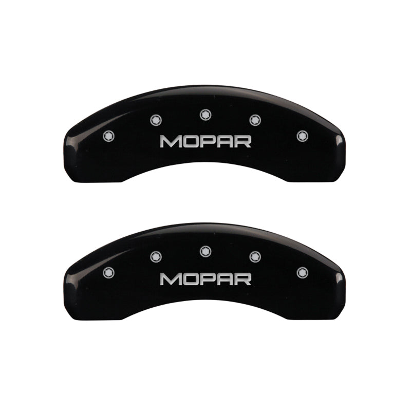 MGP 4 Caliper Covers Engraved Front & Rear MOPAR Black finish silver ch MGP 4 Caliper Covers Engraved Front & Rear MOPAR Black finish silver ch