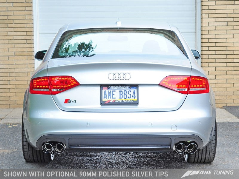 AWE Tuning Audi B8 / B8.5 S4 3.0T Track Edition Exhaust - Chrome Silver Tips (90mm) AWE Tuning Audi B8 / B8.5 S4 3.0T Track Edition Exhaust - Chrome Silver Tips (90mm)