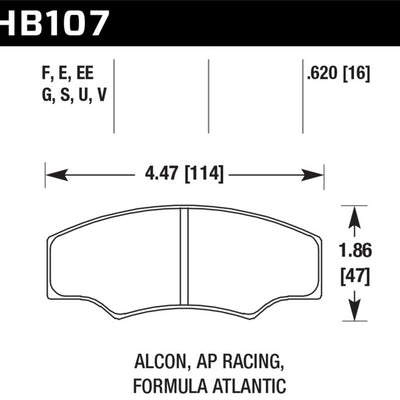 Hawk Alcon/AP Racing Motorsport Caliper ER-1 Brake Pad Set