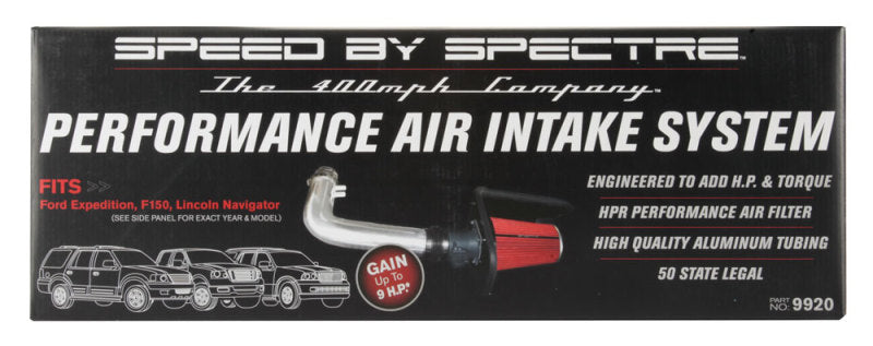 Spectre 97-03 Ford Expedition V8-4.6/5.4L F/I Air Intake Kit - Polished w/Red Filter Spectre 97-03 Ford Expedition V8-4.6/5.4L F/I Air Intake Kit - Polished w/Red Filter