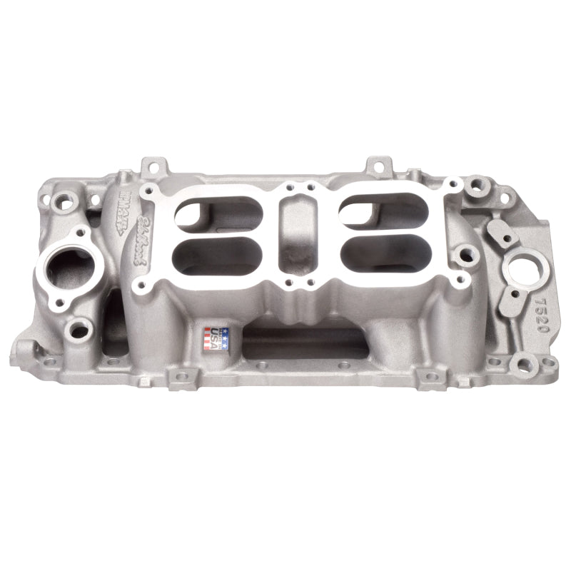 Edelbrock Manifold Dual Quad RPM Air Gap BB Chevy Oval Port Edelbrock Manifold Dual Quad RPM Air Gap BB Chevy Oval Port