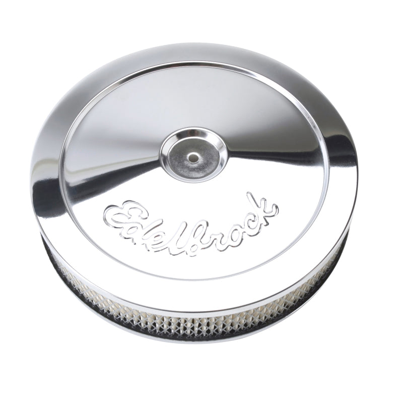 Edelbrock Air Cleaner Pro-Flo Series Round Steel Top Paper Element 10In Dia X 3 5In Chrome Edelbrock Air Cleaner Pro-Flo Series Round Steel Top Paper Element 10In Dia X 3 5In Chrome