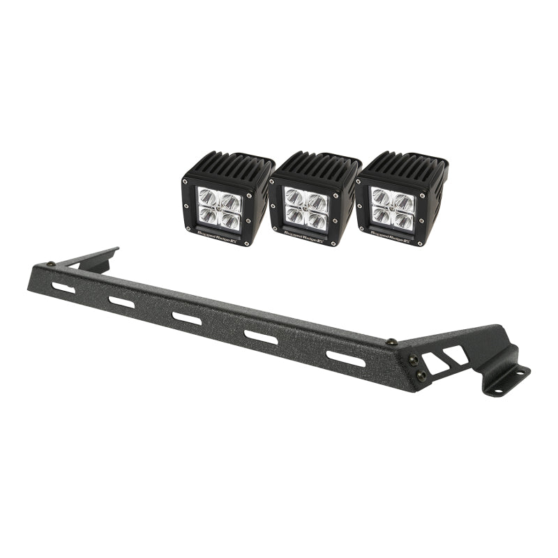 Rugged Ridge 07-18 Jeep Wrangler JK Black 3 Sqaure LED Hood Mounted Light Bar Kit Rugged Ridge 07-18 Jeep Wrangler JK Black 3 Sqaure LED Hood Mounted Light Bar Kit