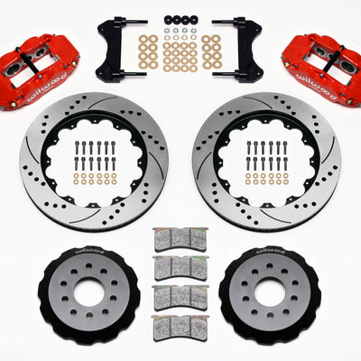 Wilwood Narrow Superlite 6R Front Hat Kit 14.00in Drilled Red 98-02 Camaro/Firebird