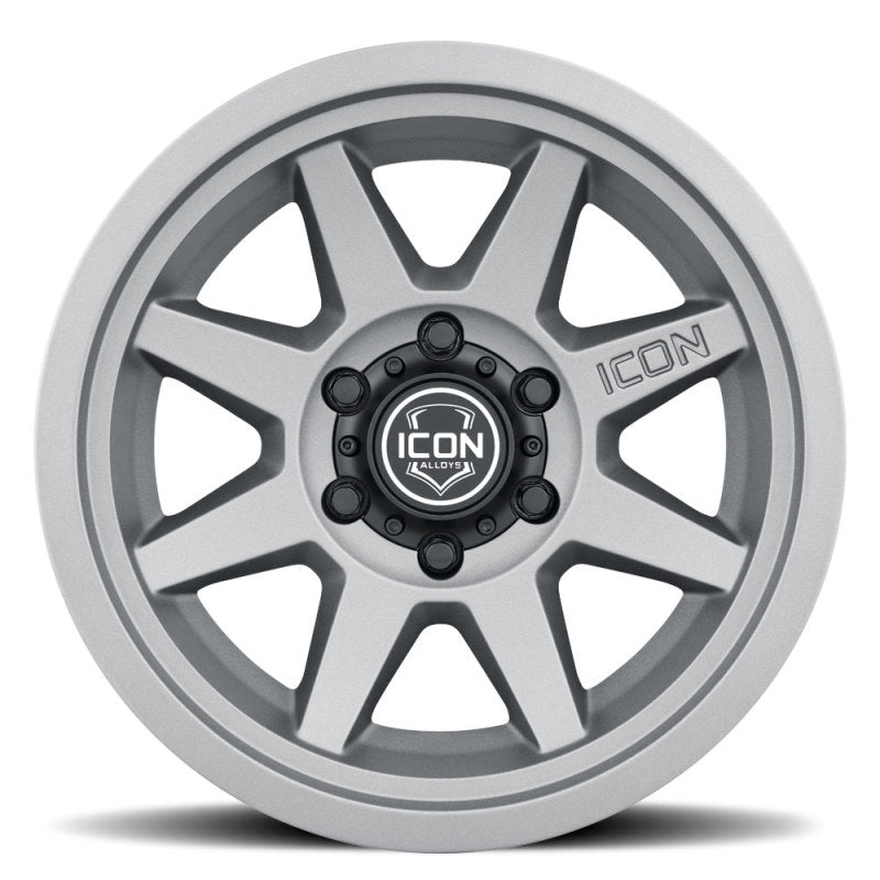 ICON Rebound 17x8.5 6x5.5 0mm Offset 4.75in BS 106.1mm Bore Charcoal Wheel ICON Rebound 17x8.5 6x5.5 0mm Offset 4.75in BS 106.1mm Bore Charcoal Wheel