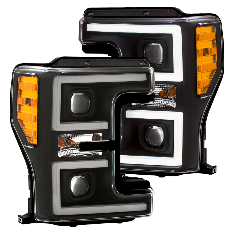 ANZO LED Headlights 17-18 Ford F-250 Super Duty Plank-Style L.E.D. Headlight Black (Pair) ANZO LED Headlights 17-18 Ford F-250 Super Duty Plank-Style L.E.D. Headlight Black (Pair)