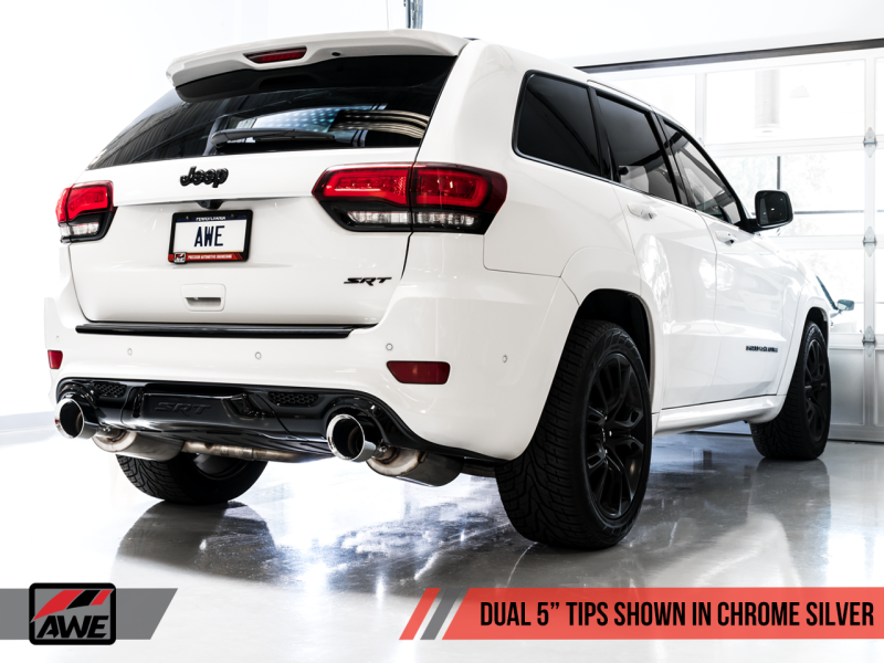 AWE Tuning 2020 Jeep Grand Cherokee SRT Track Edition Exhaust - Chrome Silver Tips AWE Tuning 2020 Jeep Grand Cherokee SRT Track Edition Exhaust - Chrome Silver Tips