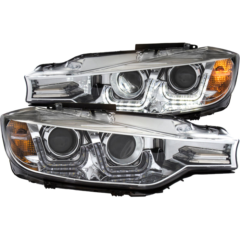 ANZO 2012-2015 BMW 3 Series Projector Headlights w/ U-Bar Chrome ANZO 2012-2015 BMW 3 Series Projector Headlights w/ U-Bar Chrome
