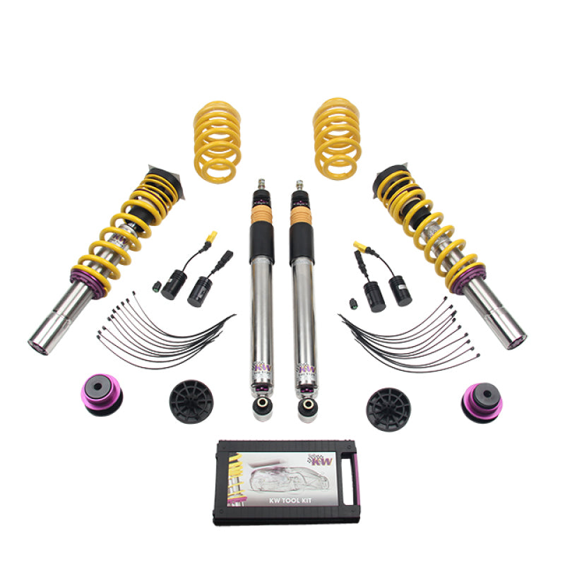 KW Coilover Kit V3 2017+ Audi A4 (B9) Sedan 2wd w/ Electronic Dampers KW Coilover Kit V3 2017+ Audi A4 (B9) Sedan 2wd w/ Electronic Dampers