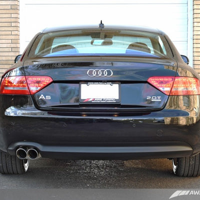 AWE Tuning Audi B8 A5 2.0T Touring Edition Single Outlet Exhaust - Diamond Black Tips