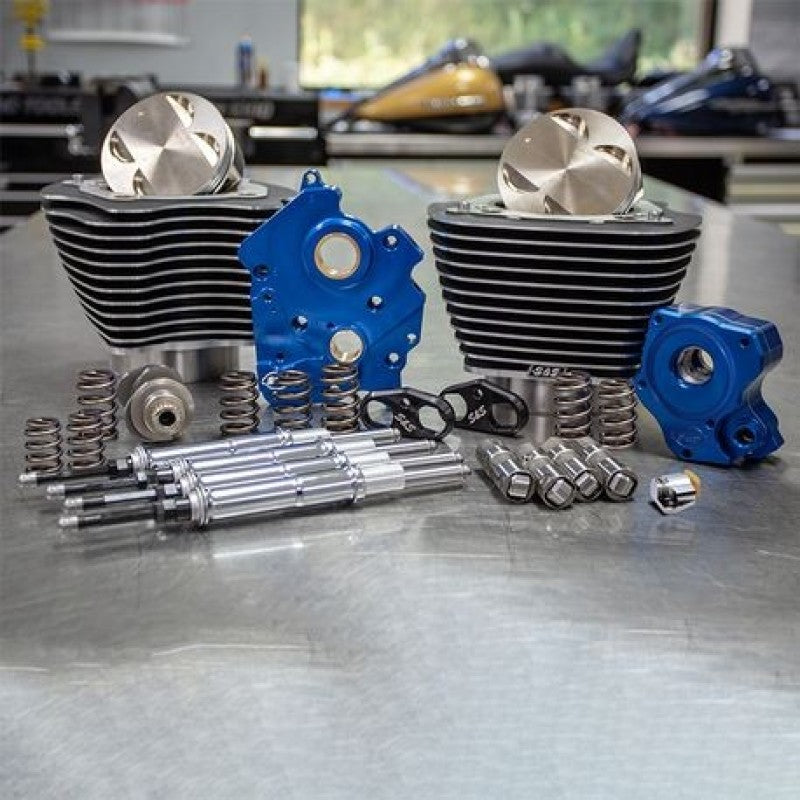 S&S Cycle 2017+ M8 Models 4.250in Bore 550C Cam w/ Chrome Pushrods Power Pack - Black w/ Highlight S&S Cycle 2017+ M8 Models 4.250in Bore 550C Cam w/ Chrome Pushrods Power Pack - Black w/ Highlight