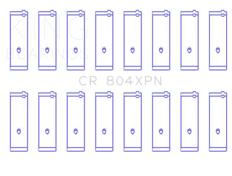 King Ford 260CI/289CI/302 (Size .020 Undersize) XP-Series Tri-Metal Narrowed Rod Bearings - Set of 8 King Ford 260CI/289CI/302 (Size .020 Undersize) XP-Series Tri-Metal Narrowed Rod Bearings - Set of 8