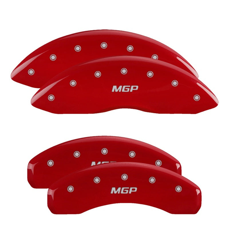 MGP 4 Caliper Covers Engraved Front & Rear MGP Red finish silver ch MGP 4 Caliper Covers Engraved Front & Rear MGP Red finish silver ch
