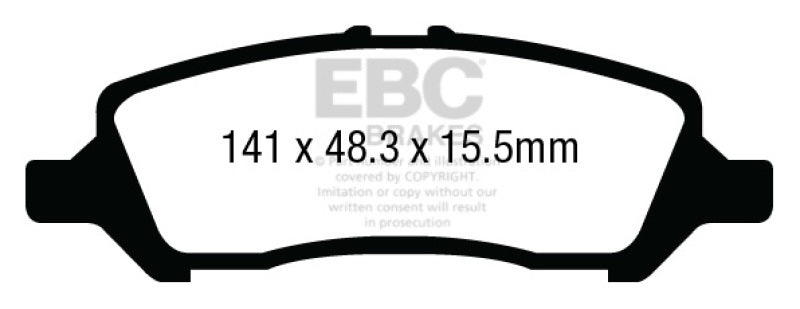 EBC 12+ Dodge Dart 1.4 Turbo Ultimax2 Rear Brake Pads EBC 12+ Dodge Dart 1.4 Turbo Ultimax2 Rear Brake Pads
