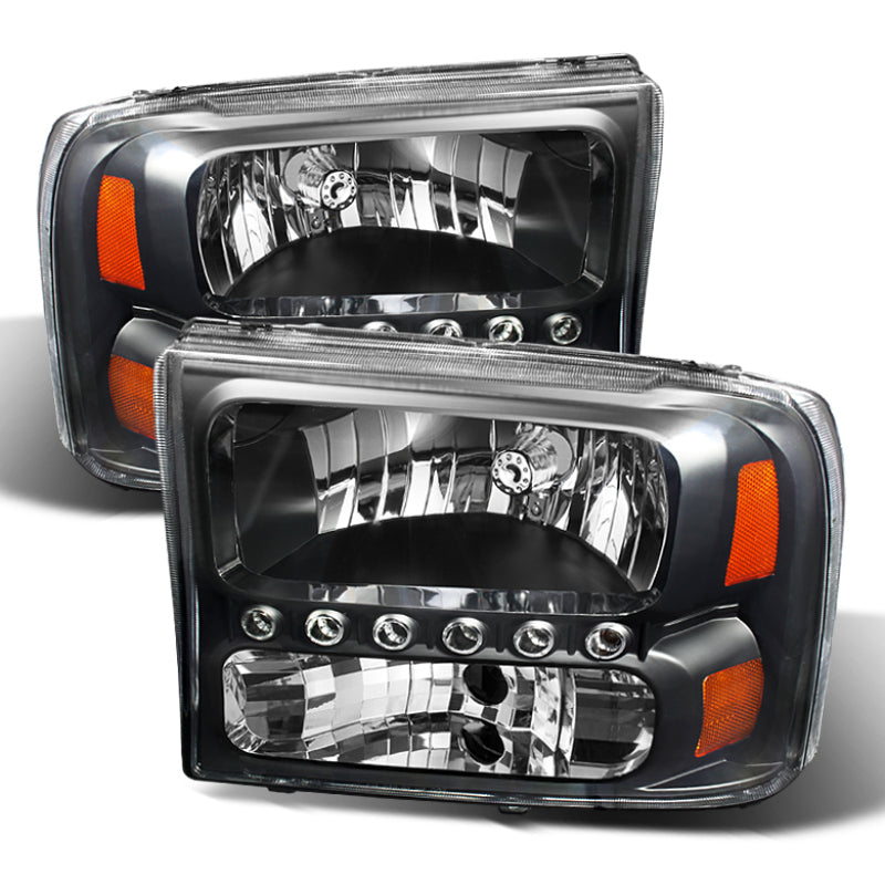 xTune Ford F250 F350 Super Duty 99-04 1Pc Headlights w/ LED Black HD-JH-FF25099-LED-BK xTune Ford F250 F350 Super Duty 99-04 1Pc Headlights w/ LED Black HD-JH-FF25099-LED-BK