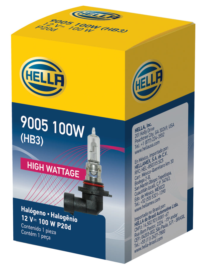 Hella 9005/HB3 12V 100W P20d T4 Halogen Bulb Hella 9005/HB3 12V 100W P20d T4 Halogen Bulb
