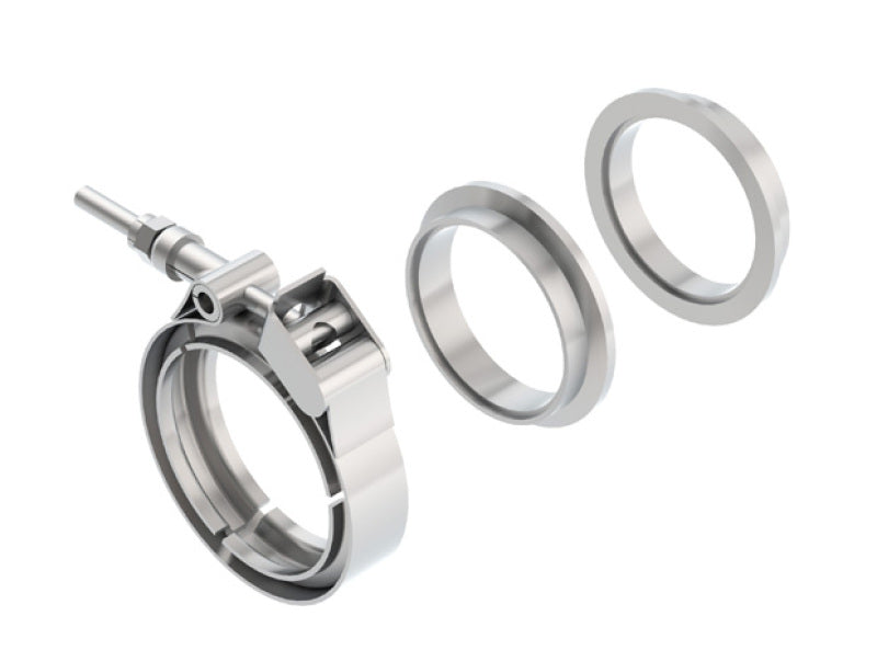 Borla Universal 2.25in Stainless Steel 3pc V-Band Clamp w/ Male and Female Flanges Borla Universal 2.25in Stainless Steel 3pc V-Band Clamp w/ Male and Female Flanges