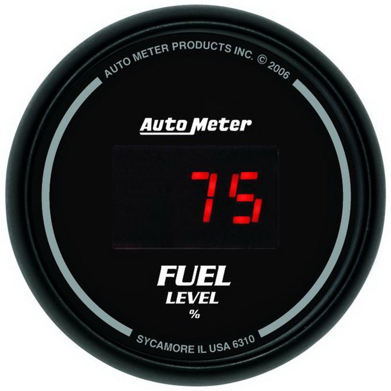 Autometer 52mm Black Digital Programmable Empty-Full Fuel Level Gauge Autometer 52mm Black Digital Programmable Empty-Full Fuel Level Gauge