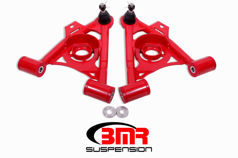 BMR 79-93 Fox Mustang Non-Adj Lower A-Arms Standard Ball Joint Spring Pocket - Red BMR 79-93 Fox Mustang Non-Adj Lower A-Arms Standard Ball Joint Spring Pocket - Red