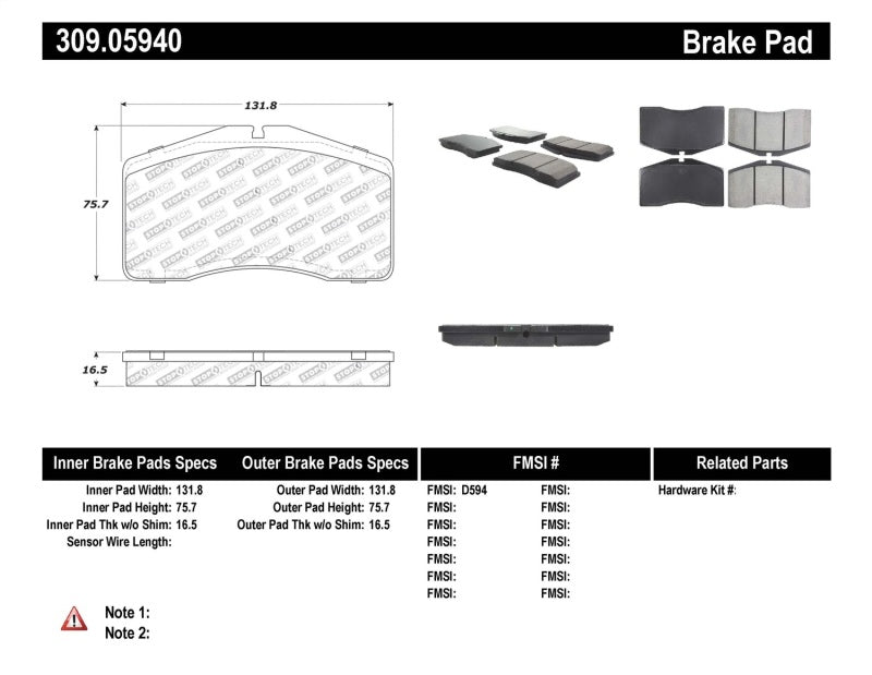 StopTech Performance 92-98 Porsche 911 Front Brake Pads StopTech Performance 92-98 Porsche 911 Front Brake Pads