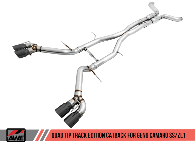 AWE Tuning 16-19 Chevy Camaro SS Non-Res Cat-Back Exhaust - Track Edition (Quad Diamond Black Tips) AWE Tuning 16-19 Chevy Camaro SS Non-Res Cat-Back Exhaust - Track Edition (Quad Diamond Black Tips)