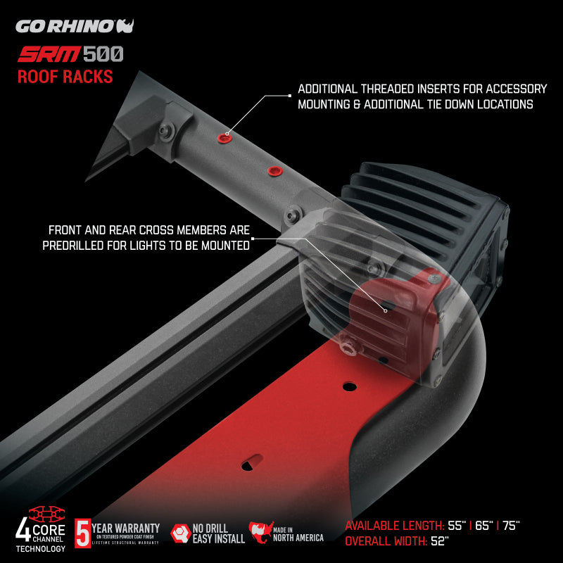 Go Rhino SRM 500 Roof Rack - 75in Go Rhino SRM 500 Roof Rack - 75in