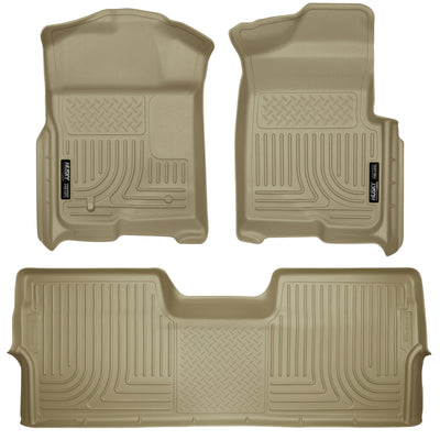 Husky Liners 09-12 Ford F-150 Super Crew Cab WeatherBeater Combo Tan Floor Liners