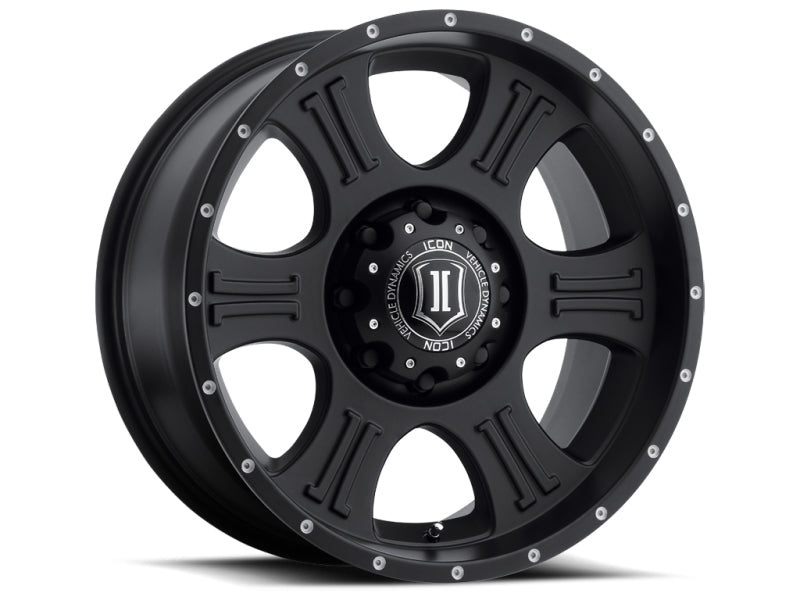 ICON Shield 20x9 8x170 0mm Offset 5in BS 125.2mm Bore Satin Black Wheel ICON Shield 20x9 8x170 0mm Offset 5in BS 125.2mm Bore Satin Black Wheel