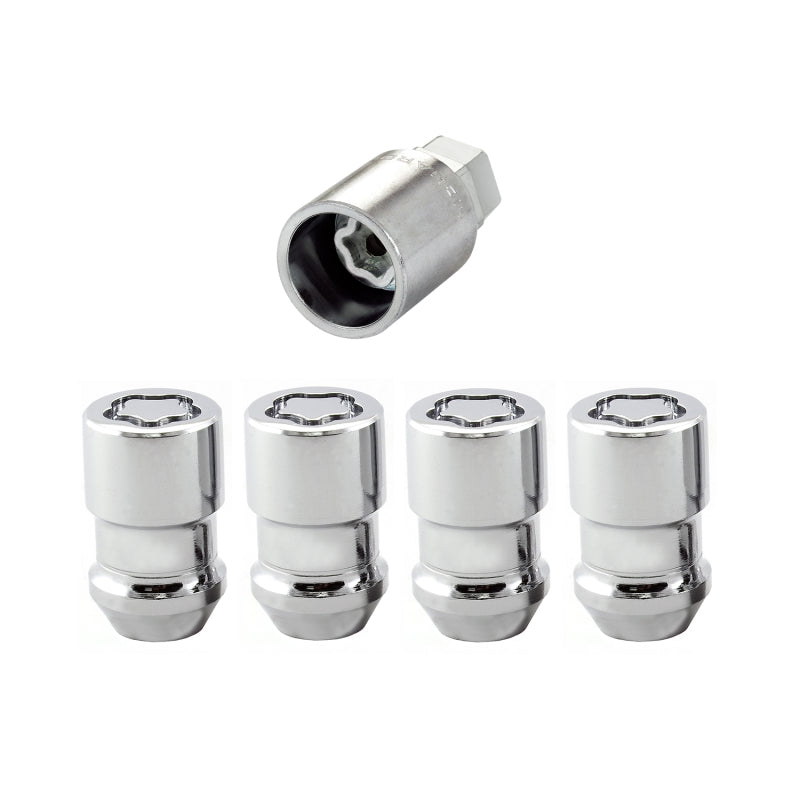 McGard Wheel Lock Nut Set - 4pk. (Cone Seat) M12X1.5 / 19mm & 21mm Dual Hex / 1.46in. L - Chrome McGard Wheel Lock Nut Set - 4pk. (Cone Seat) M12X1.5 / 19mm & 21mm Dual Hex / 1.46in. L - Chrome