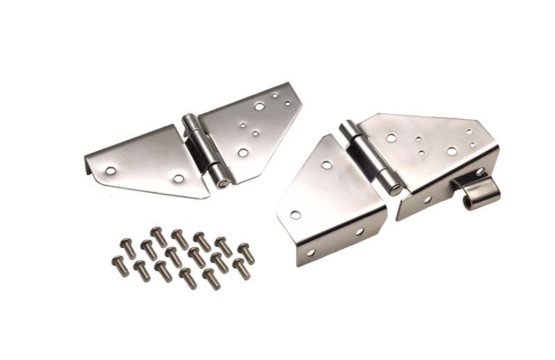 Kentrol 76-95 Jeep CJ/Wrangler YJ Windshield Hinge Pair - Polished Silver Kentrol 76-95 Jeep CJ/Wrangler YJ Windshield Hinge Pair - Polished Silver