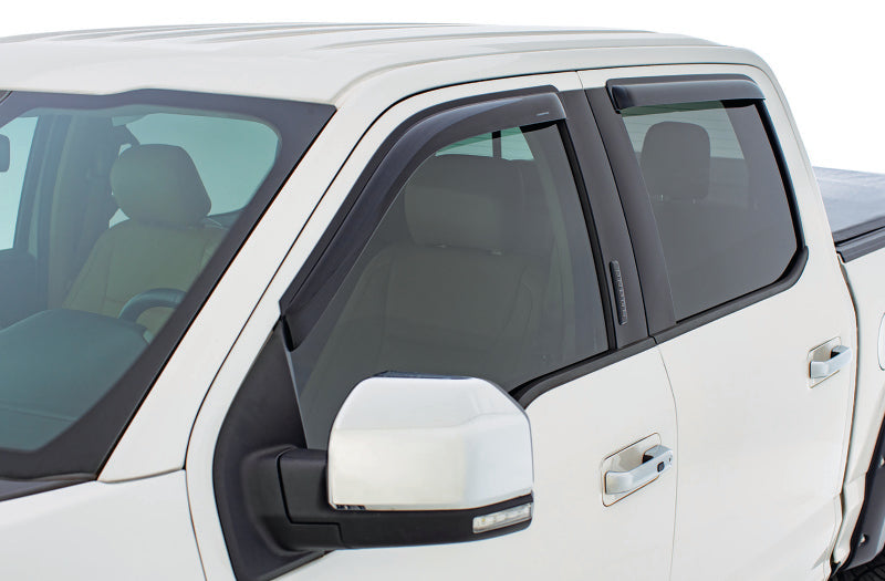 Stampede 2000-2004 Dodge Dakota Extended Cab Pickup Tape-Onz Sidewind Deflector 4pc - Smoke Stampede 2000-2004 Dodge Dakota Extended Cab Pickup Tape-Onz Sidewind Deflector 4pc - Smoke