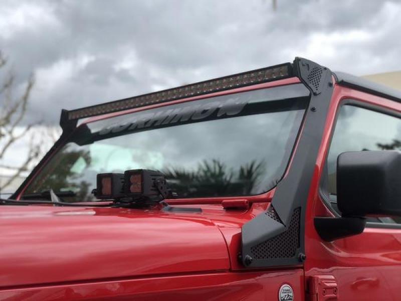 Go Rhino 18-20 Jeep Wrangler JL/JLU/Gladiator JT XE Windshield Light Bar Mount - 50in Single Row Go Rhino 18-20 Jeep Wrangler JL/JLU/Gladiator JT XE Windshield Light Bar Mount - 50in Single Row