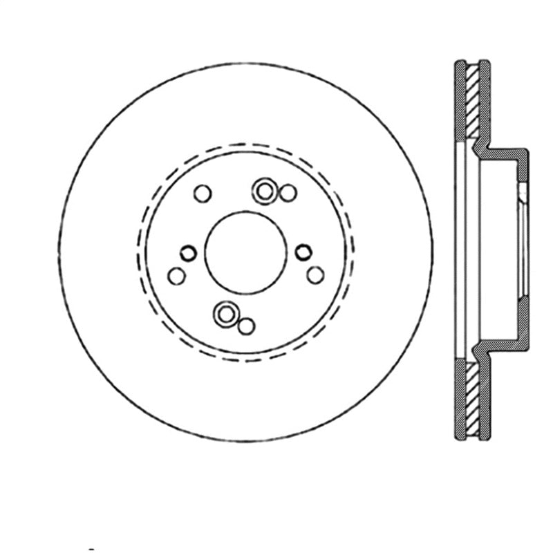 StopTech Power Slot Slotted 99-08 Acura TL (STD Caliper) / 01-03 CL / 04-09 TSX Front Left Rotor StopTech Power Slot Slotted 99-08 Acura TL (STD Caliper) / 01-03 CL / 04-09 TSX Front Left Rotor