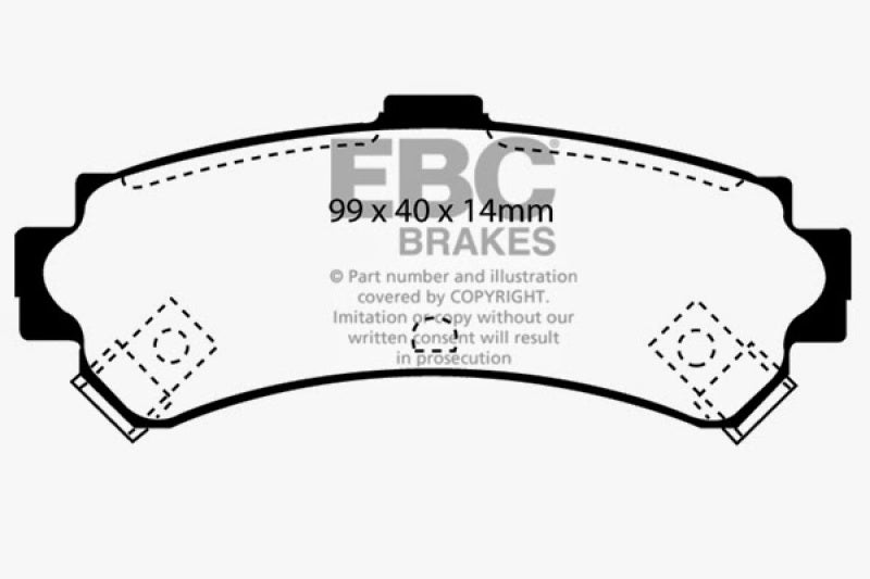EBC 95-97 Nissan Sentra 1.6 Redstuff Rear Brake Pads EBC 95-97 Nissan Sentra 1.6 Redstuff Rear Brake Pads