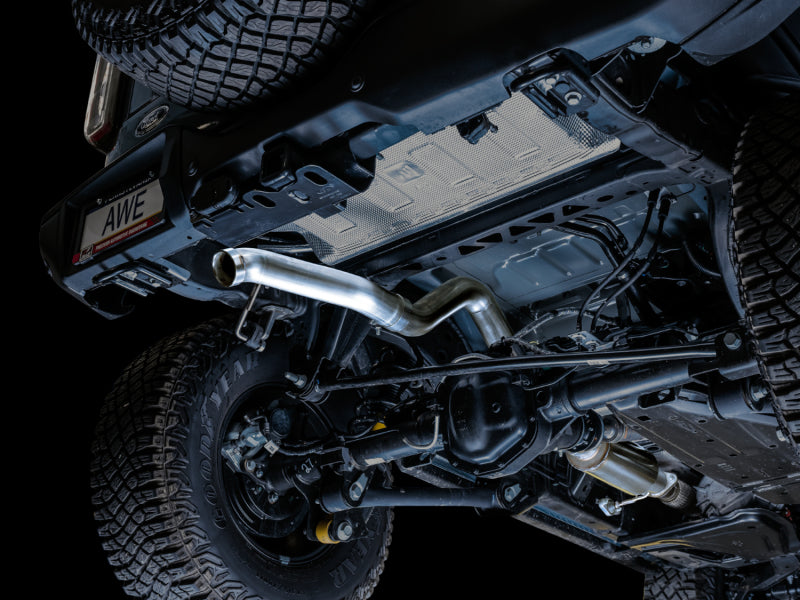 AWE Tuning 2021+ Ford Bronco 0FG Exhaust (No Tips) w/ Bash Guard AWE Tuning 2021+ Ford Bronco 0FG Exhaust (No Tips) w/ Bash Guard