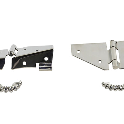 Kentrol 76-95 Jeep CJ/Wrangler YJ Windshield Hinge No Mirror Holes Pair - Polished Silver
