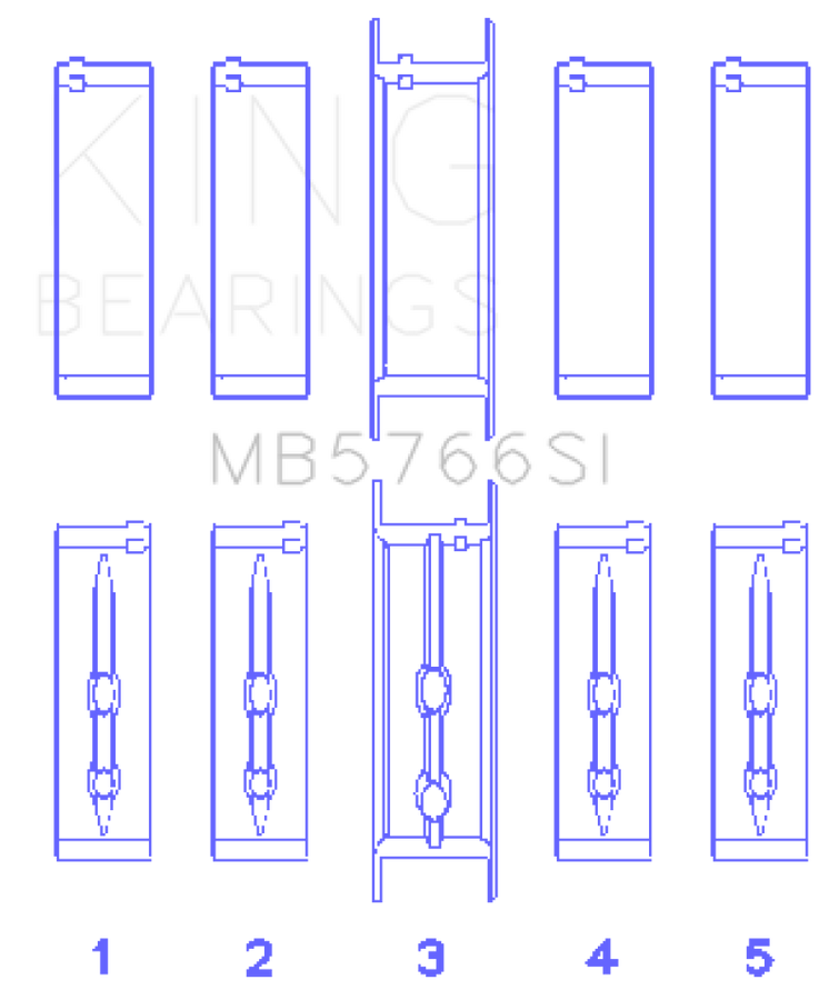 King Engine Bearings GM LS1/2/4/6 (Housing Bore +.010) (Size .001 Oversized) Main Bearing Set King Engine Bearings GM LS1/2/4/6 (Housing Bore +.010) (Size .001 Oversized) Main Bearing Set