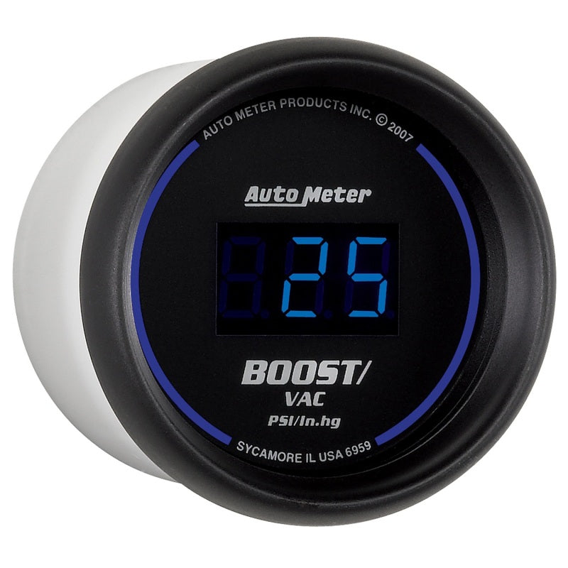 Autometer Cobalt Digital 52.4mm Black Vacuum/Boost Gauge Autometer Cobalt Digital 52.4mm Black Vacuum/Boost Gauge