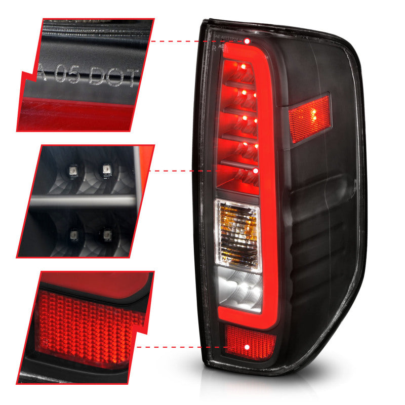 ANZO 2005-2021 Nissan Frontier LED Taillights Black Housing/Clear Lens ANZO 2005-2021 Nissan Frontier LED Taillights Black Housing/Clear Lens