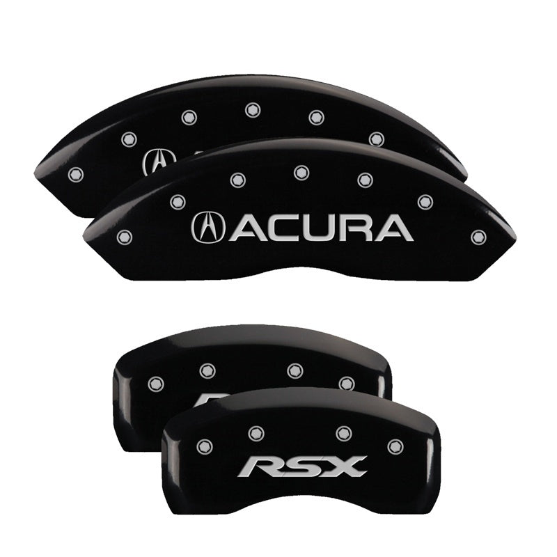 MGP 4 Caliper Covers Engraved Front Acura Engraved Rear RSX Black finish silver ch MGP 4 Caliper Covers Engraved Front Acura Engraved Rear RSX Black finish silver ch