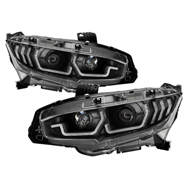 Spyder Honda Civic 16- 2DR/4DR/Hatchback Projector Headlights - Black PRO-YD-HC16SI-SEQGR-BK Spyder Honda Civic 16- 2DR/4DR/Hatchback Projector Headlights - Black PRO-YD-HC16SI-SEQGR-BK