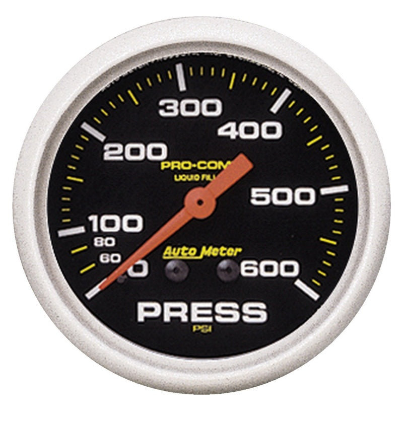 Autometer 2-5/8in Pro-Comp Liquid Filled Mechanical 600 PSI Pressure Gauge Autometer 2-5/8in Pro-Comp Liquid Filled Mechanical 600 PSI Pressure Gauge